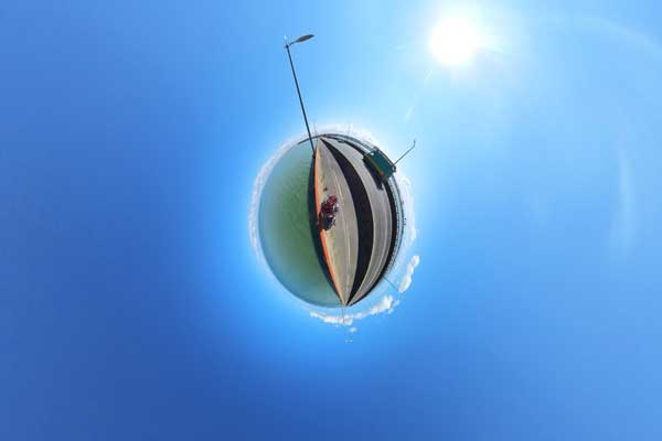 panorama 360° du pont de l'ile de Ré, France